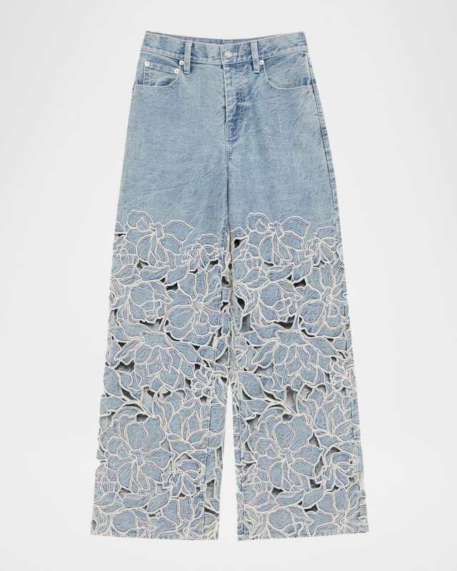 Betty Floral Embroidered Straight-Leg Jeans